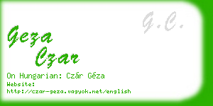 geza czar business card