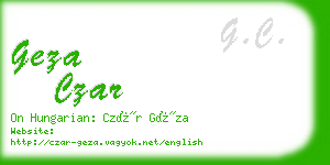 geza czar business card